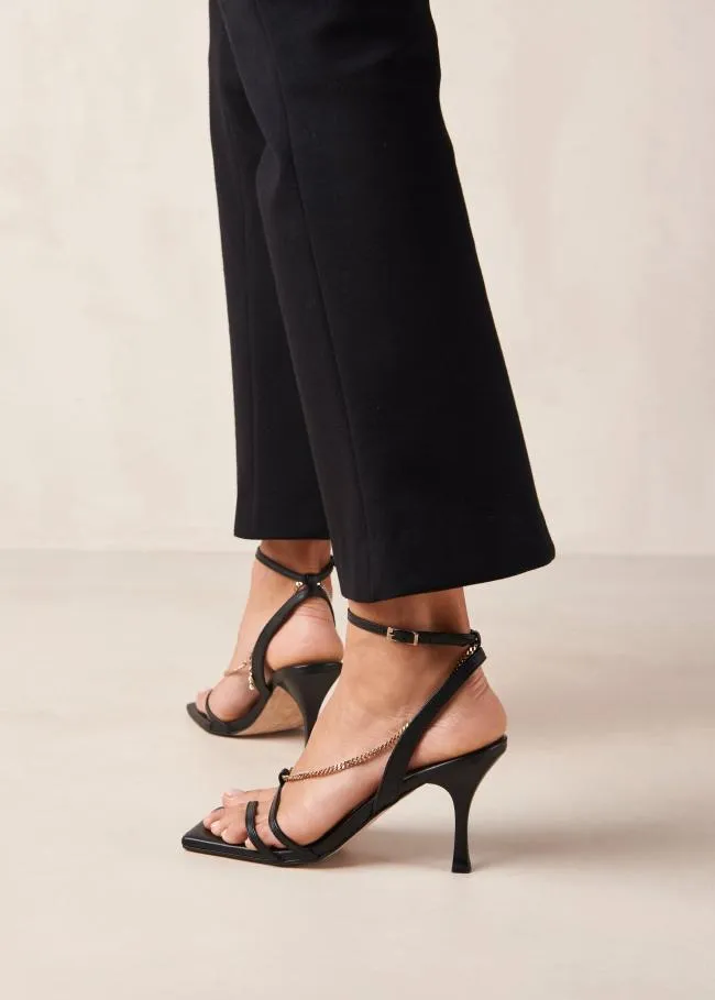 ALOHAS Sandals Straps Chain 8211 Black Leather Sandals 8211 Women