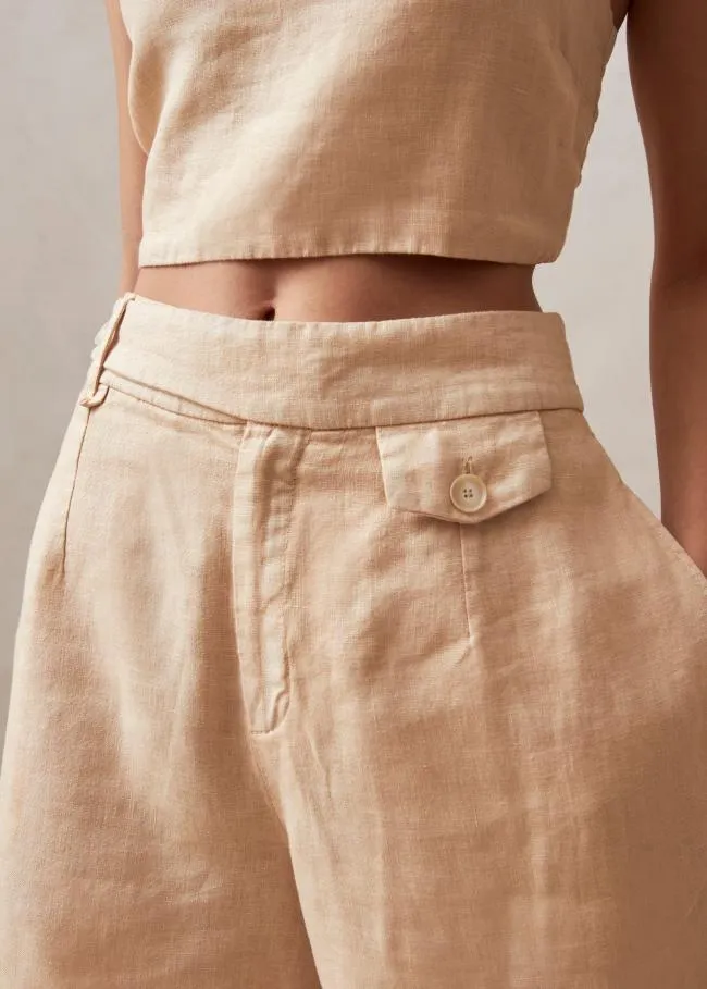 ALOHAS Shorts Boa 8211 Beige Linen Shorts 8211 Women