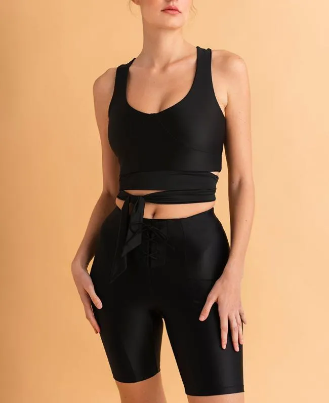 ALOHAS Sportswear Petit Cross 8211 Black Shorts 8211 Women