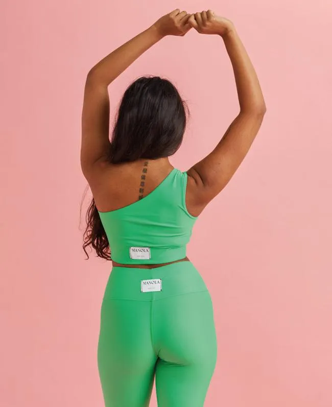 ALOHAS Sportswear Shoulder Naked 8211 Green Econyl Top 8211 Women