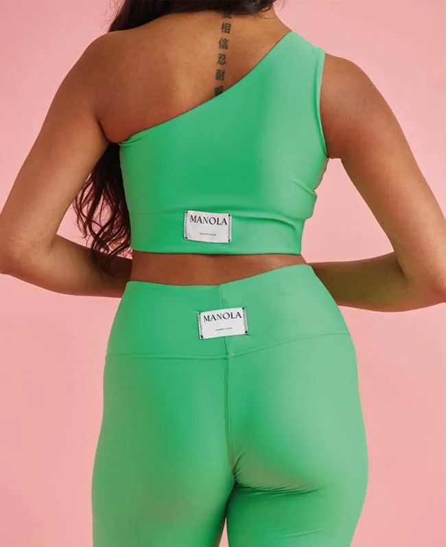 ALOHAS Sportswear Shoulder Naked 8211 Green Econyl Top 8211 Women