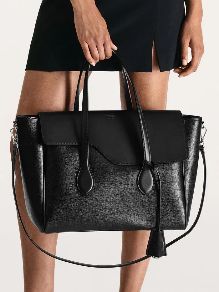 ATP Atelier Crossbody Bags Merlara Black Grained LeatherLeather Large Handbag Black 8211 Women