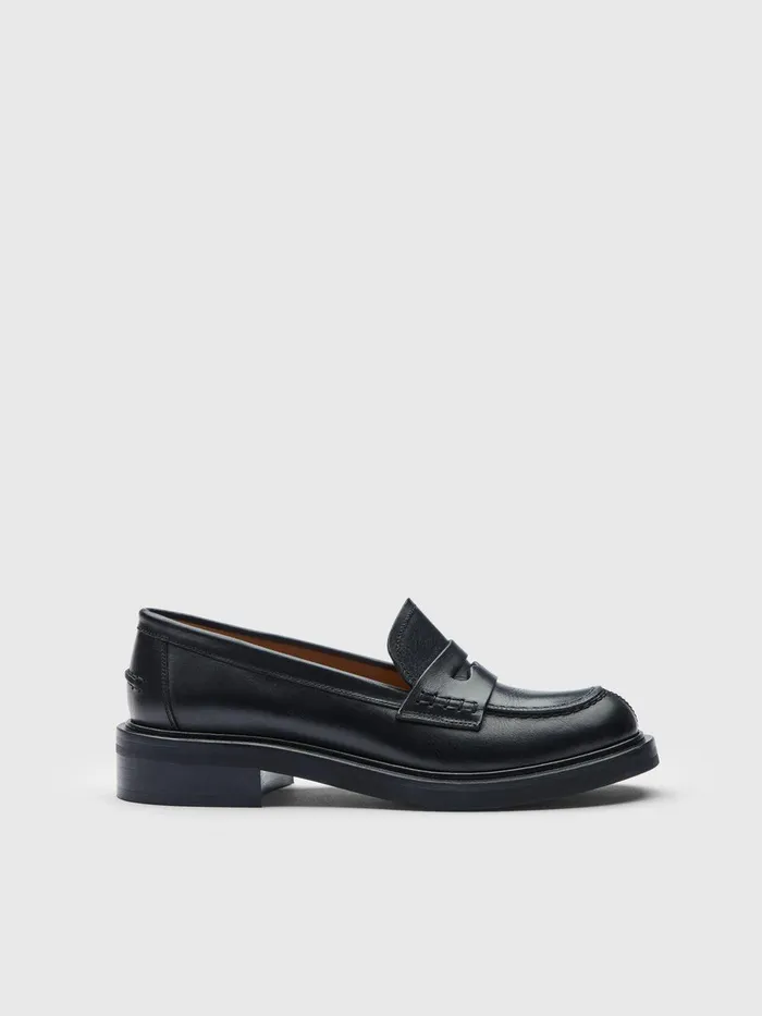 ATP Atelier Flats Albaredo Black Leather Loafers Black 8211 Women