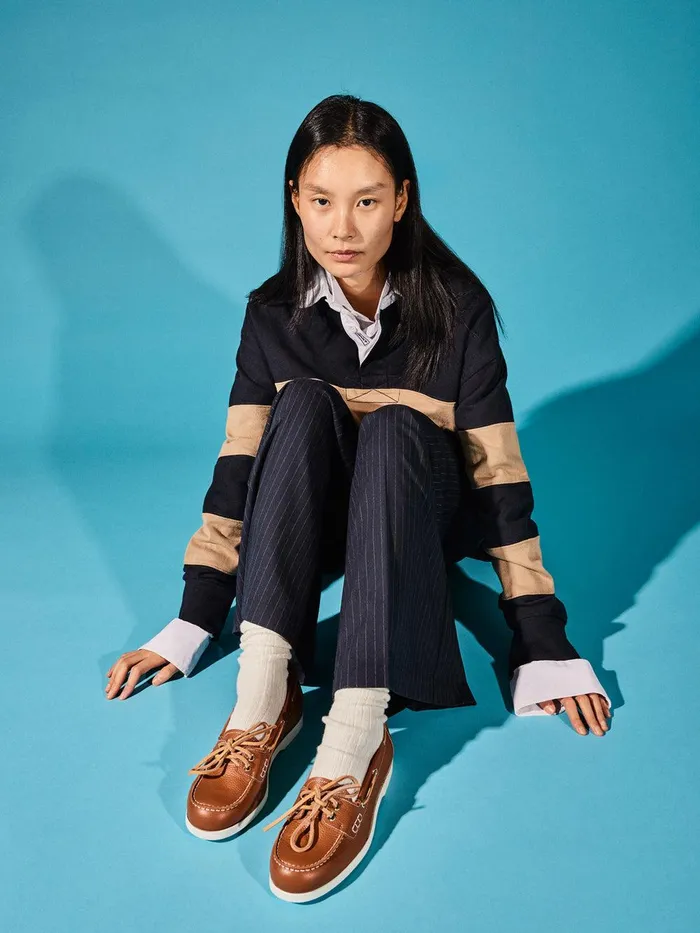 ATP Atelier Loafers Nesso BrandyContrast Stitch Grained Leather Boat Shoes Brandycontrast Stitch 8211 Women