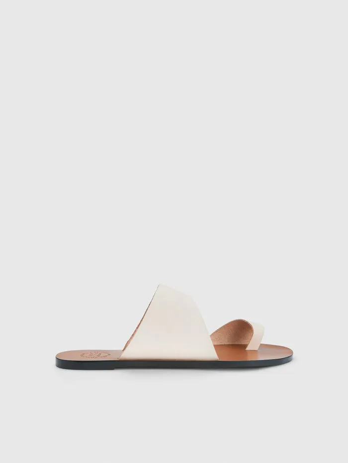 ATP Atelier Sandals Centola Linen Leather Cutout Sandals Linen 8211 Women