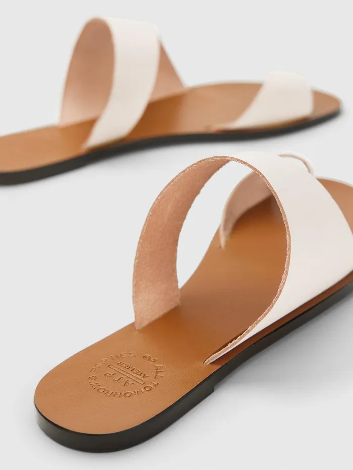 ATP Atelier Sandals Centola Linen Leather Cutout Sandals Linen 8211 Women