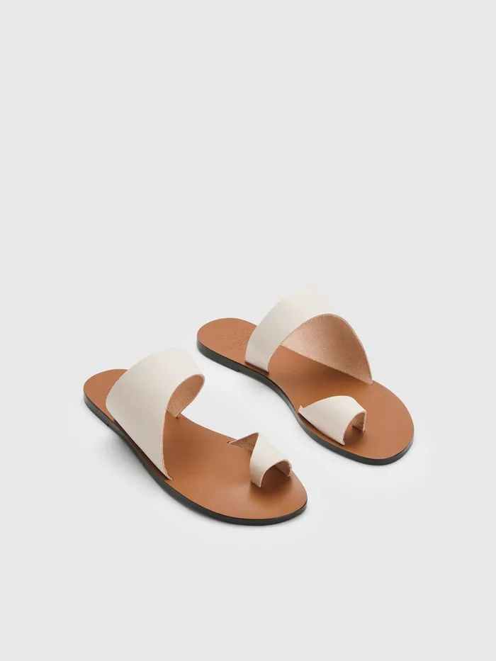 ATP Atelier Sandals Centola Linen Leather Cutout Sandals Linen 8211 Women