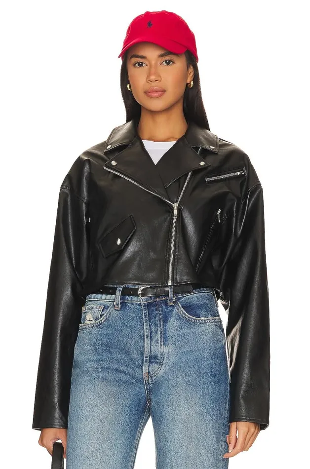 Baldwin Faux Leather Jacket Black Women Lovers and Friends Jackets and Coats