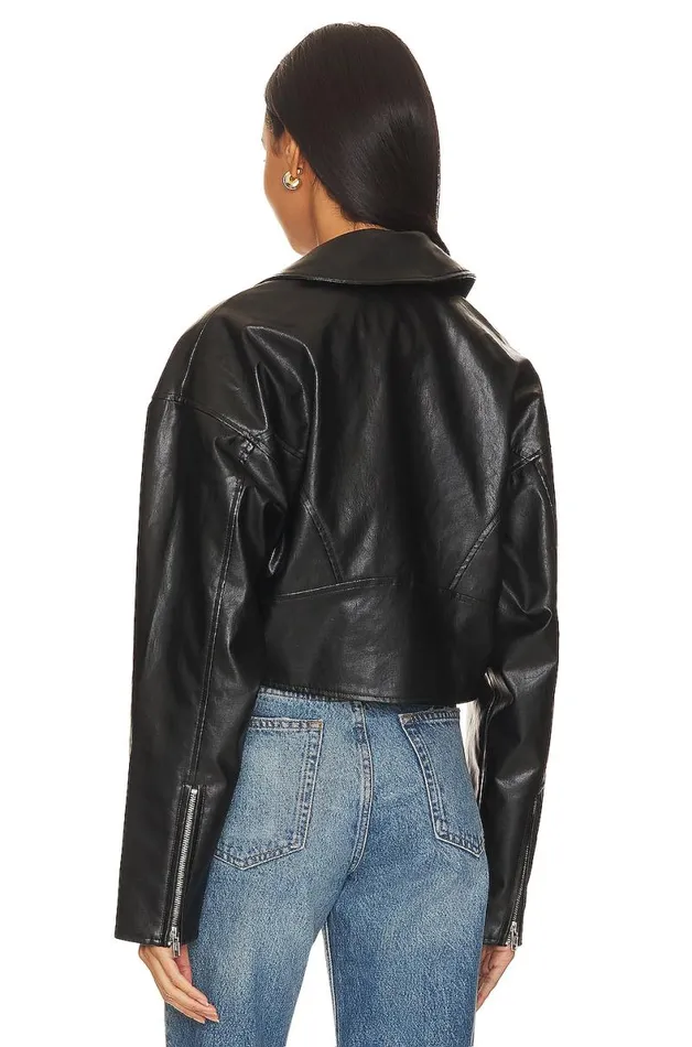 Baldwin Faux Leather Jacket Black Women Lovers and Friends Jackets and Coats