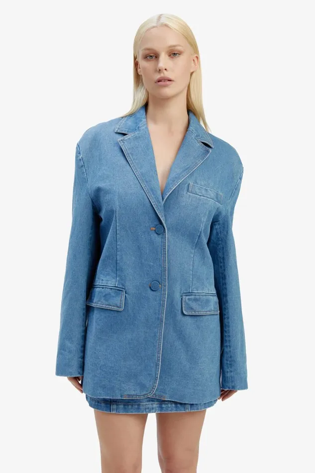 Bardot Blazers Abi Denim Oversized Blazer In Vintage 8211 Women Bardot Blazers Abi Denim Oversized Blazer In Vintage 8211 Women