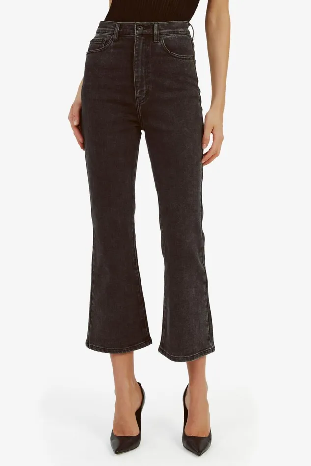 Bardot Flare Jean Heidi Flared Cropped Leg In Washed Black 8211 Women Bardot Flare Jean Heidi Flared Cropped Leg In Washed Black 8211 Women