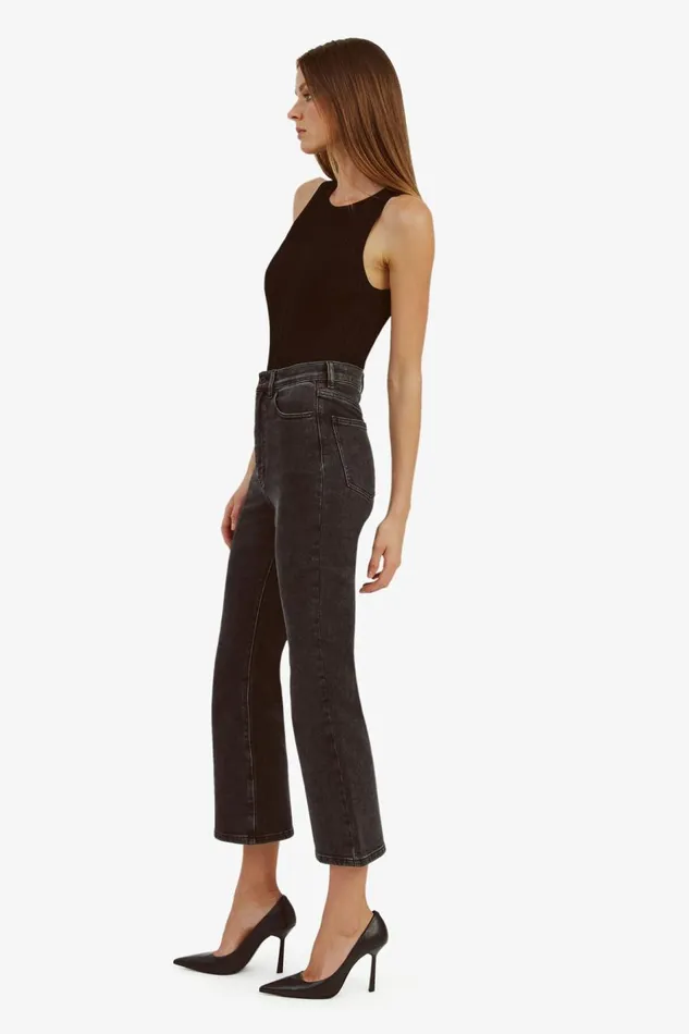 Bardot Flare Jean Heidi Flared Cropped Leg In Washed Black 8211 Women Bardot Flare Jean Heidi Flared Cropped Leg In Washed Black 8211 Women