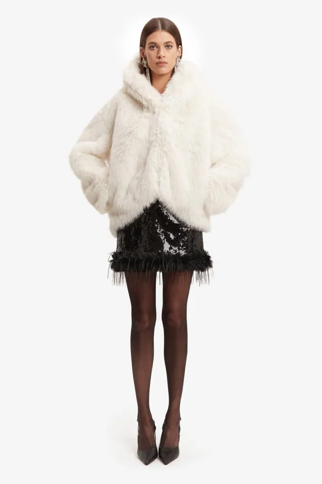 Bardot Jackets Callan Faux Fur Coat In White 8211 Women Bardot Jackets Callan Faux Fur Coat In White 8211 Women