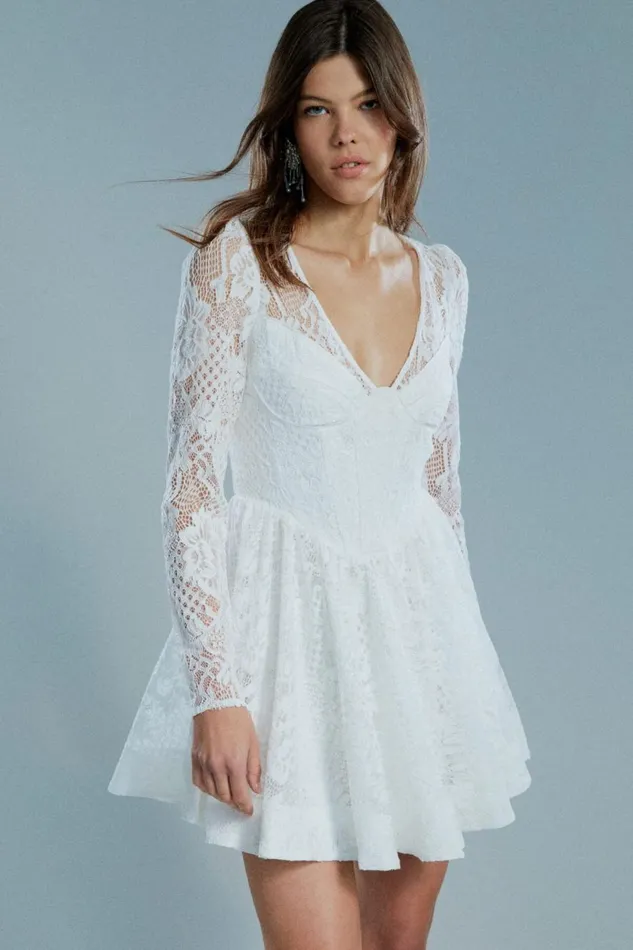 Bardot Party Dresses Ellie Lace Corset Dress In Ivory 8211 Women
