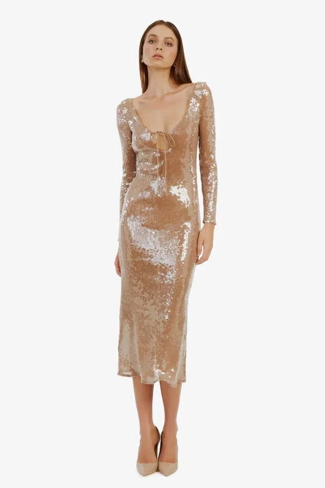 Bardot Party Dresses Verona Sequin Maxi Dress In Nude 8211 Women Bardot Party Dresses Verona Sequin Maxi Dress In Nude 8211 Women