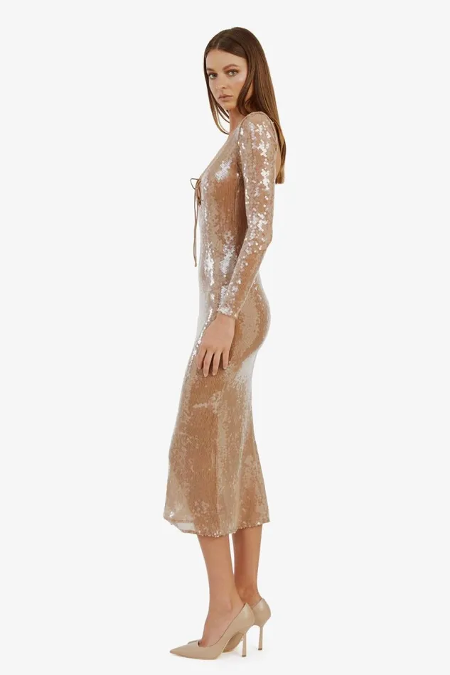 Bardot Party Dresses Verona Sequin Maxi Dress In Nude 8211 Women Bardot Party Dresses Verona Sequin Maxi Dress In Nude 8211 Women