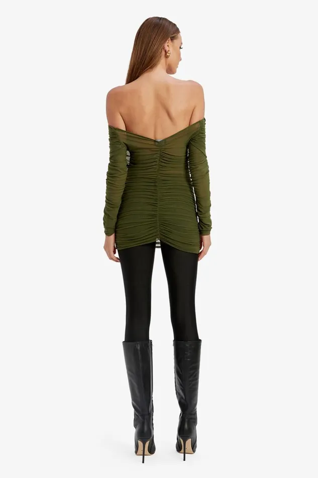 Bardot Party Tops Camelia Mesh Top In Khaki 8211 Women Bardot Party Tops Camelia Mesh Top In Khaki 8211 Women