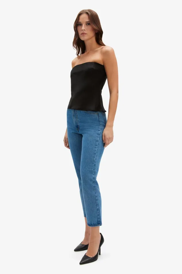 Bardot Party Tops Casette Strapless Satin Top In Black 8211 Women Bardot Party Tops Casette Strapless Satin Top In Black 8211 Women