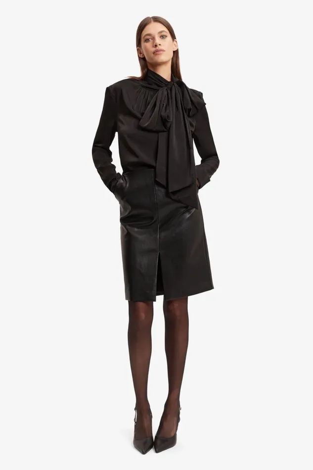 Bardot Party Tops Castian Satin Blouse In Black 8211 Women Bardot Party Tops Castian Satin Blouse In Black 8211 Women
