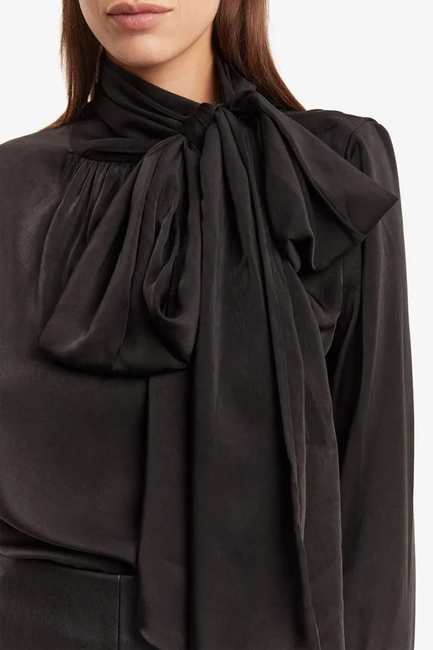 Bardot Party Tops Castian Satin Blouse In Black 8211 Women Bardot Party Tops Castian Satin Blouse In Black 8211 Women