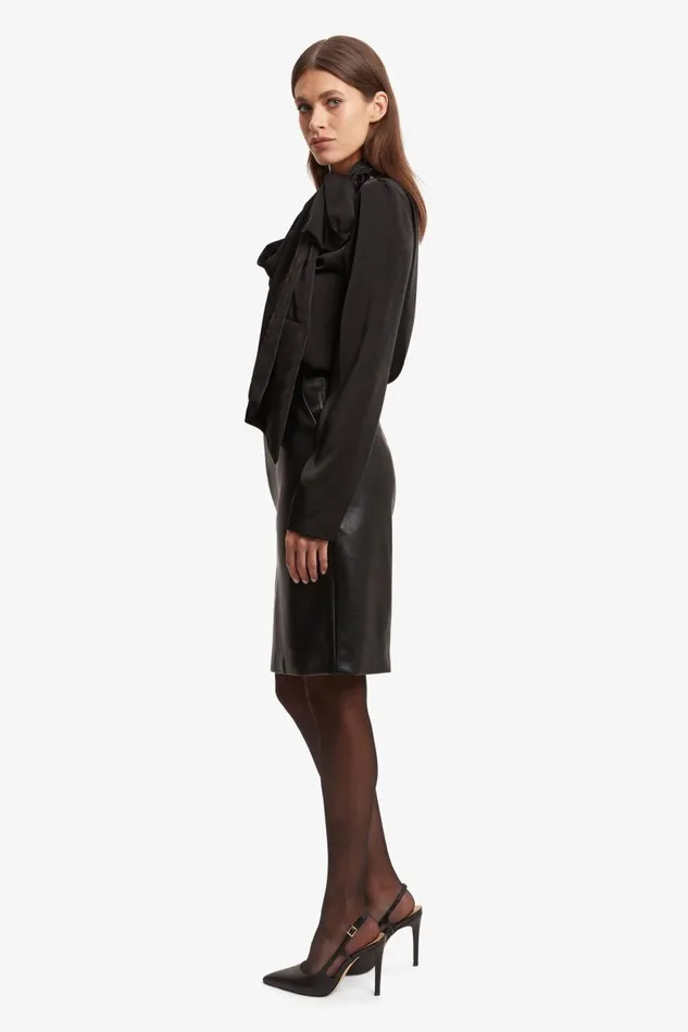 Bardot Party Tops Castian Satin Blouse In Black 8211 Women Bardot Party Tops Castian Satin Blouse In Black 8211 Women
