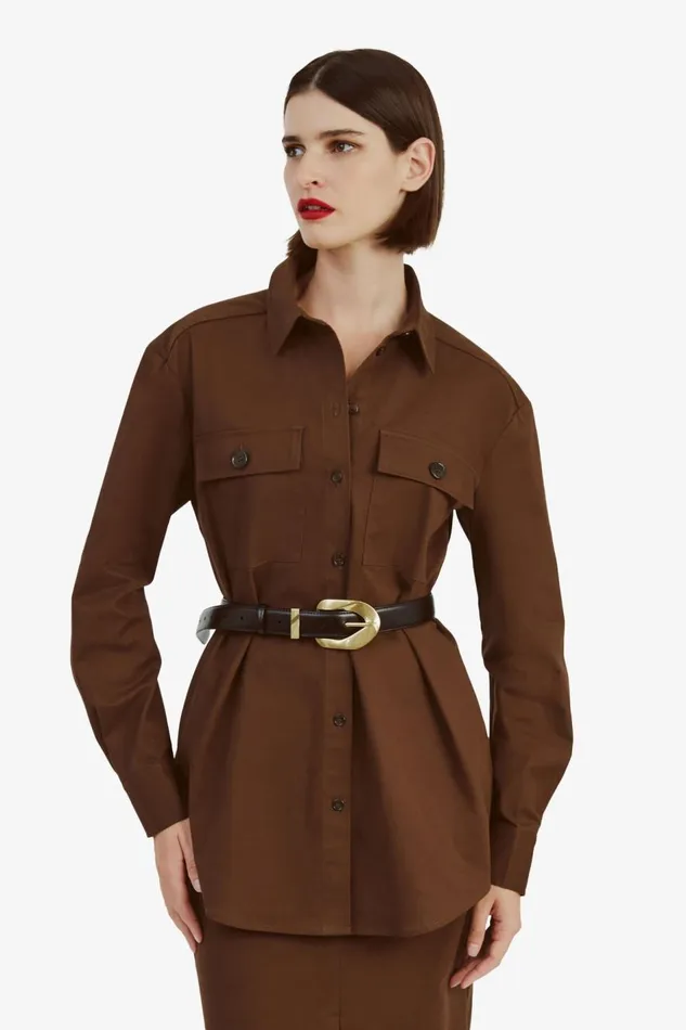 Bardot Shirts and Blouses Tybi Cotton Shirt In Chocolate 8211 Women Bardot Shirts and Blouses Tybi Cotton Shirt In Chocolate 8211 Women
