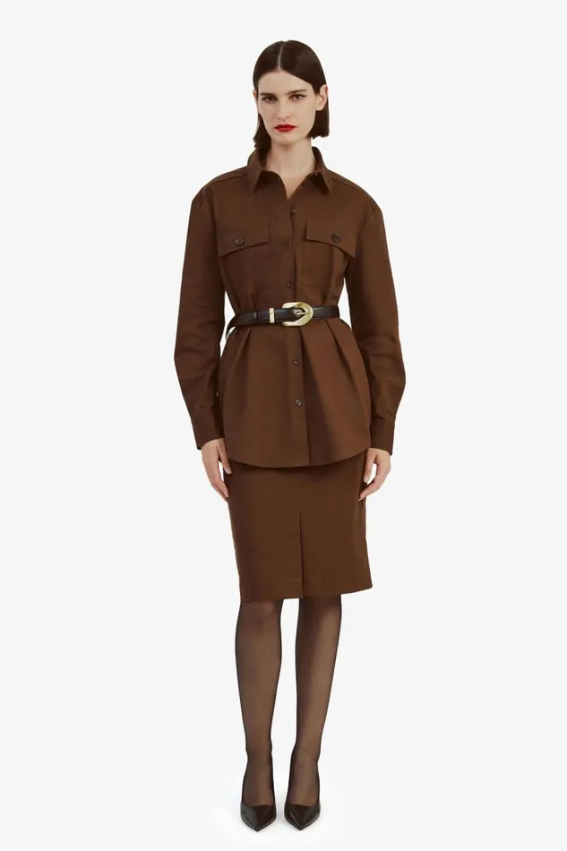 Bardot Shirts and Blouses Tybi Cotton Shirt In Chocolate 8211 Women Bardot Shirts and Blouses Tybi Cotton Shirt In Chocolate 8211 Women