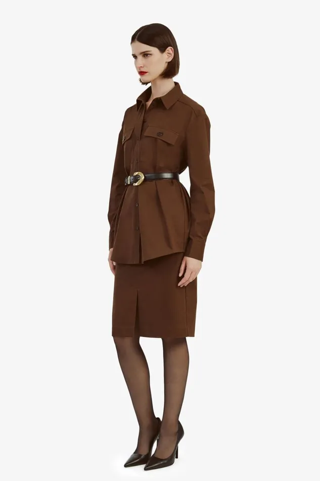 Bardot Shirts and Blouses Tybi Cotton Shirt In Chocolate 8211 Women Bardot Shirts and Blouses Tybi Cotton Shirt In Chocolate 8211 Women