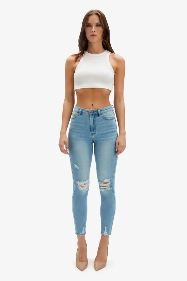 Bardot Skinny Jean Khloe Hi Crop Jeans In Mid Blue 8211 Women Bardot Skinny Jean Khloe Hi Crop Jeans In Mid Blue 8211 Women