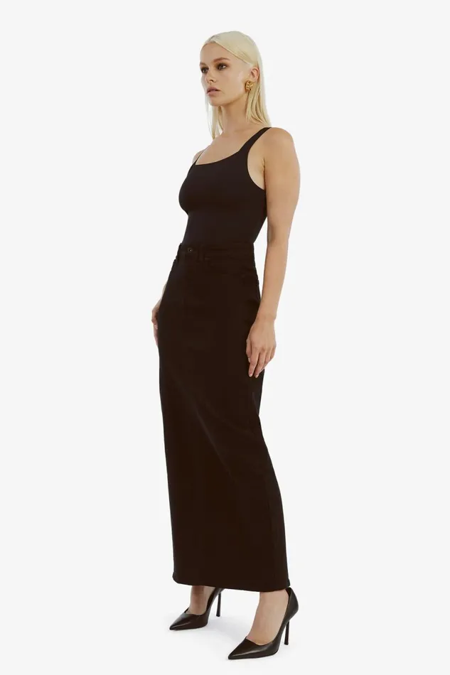 Bardot Skirts Evianna Denim Maxi Skirt In Black 8211 Women Bardot Skirts Evianna Denim Maxi Skirt In Black 8211 Women