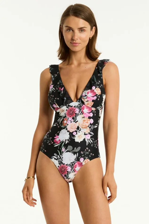 Belle Frill One Piece Belle Black Women Sea Level One Pieces
