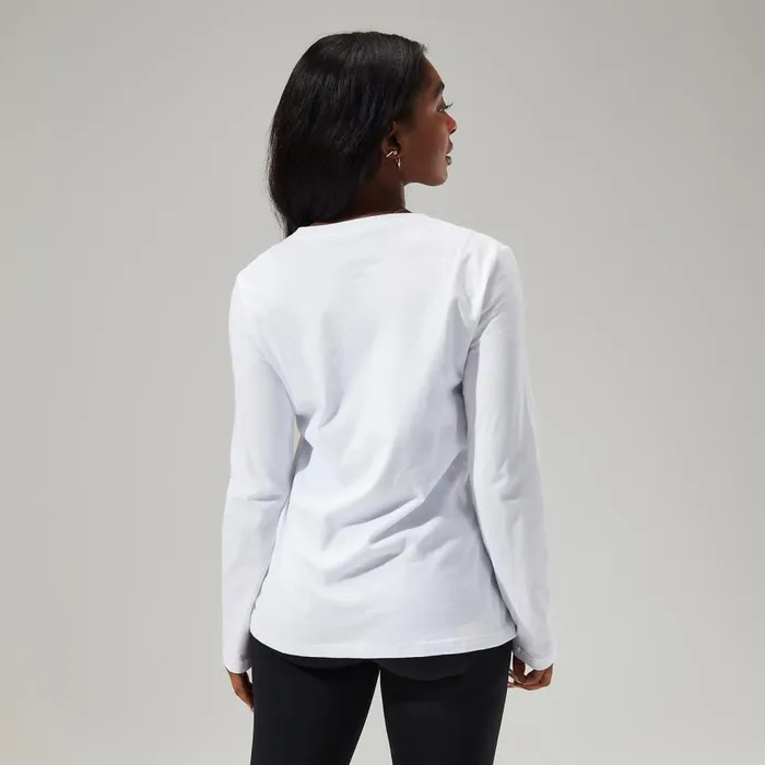 Berghaus TShirts Linear Landscape Long Sleeve Tee White 8211 Women