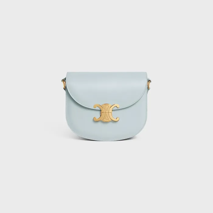 Besace Clea In Shiny Calfskin Soft Blue Women CELINE CLEA