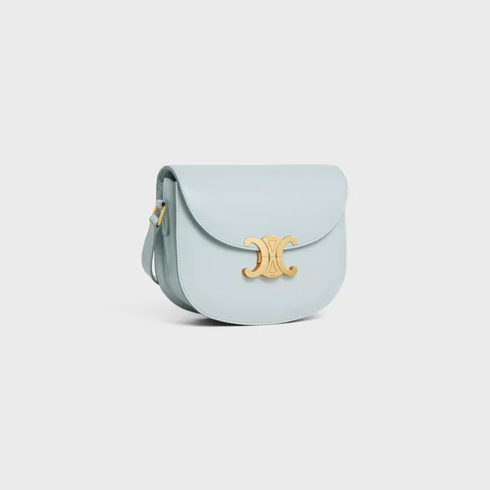 Besace Clea In Shiny Calfskin Soft Blue Women CELINE CLEA Besace Clea In Shiny Calfskin Soft Blue Women CELINE CLEA