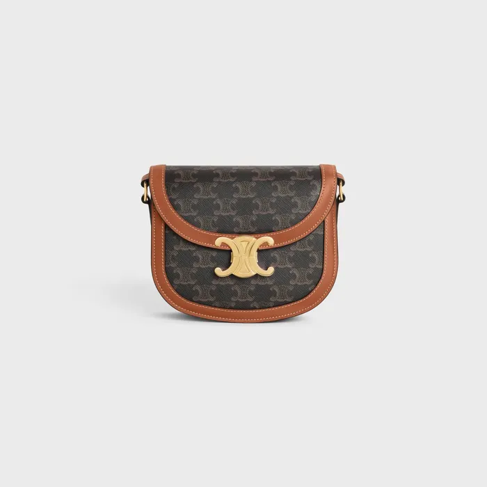 Besace Clea In Triomphe Canvas And Calfskin Tan Women CELINE CLEA