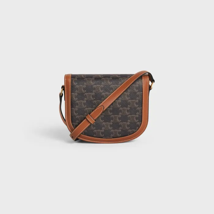 Besace Clea In Triomphe Canvas And Calfskin Tan Women CELINE CLEA Besace Clea In Triomphe Canvas And Calfskin Tan Women CELINE CLEA