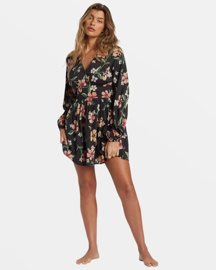 Billabong Dresses Night Bloom Mini Dress Black Sands 8211 Women Billabong Dresses Night Bloom Mini Dress Black Sands 8211 Women