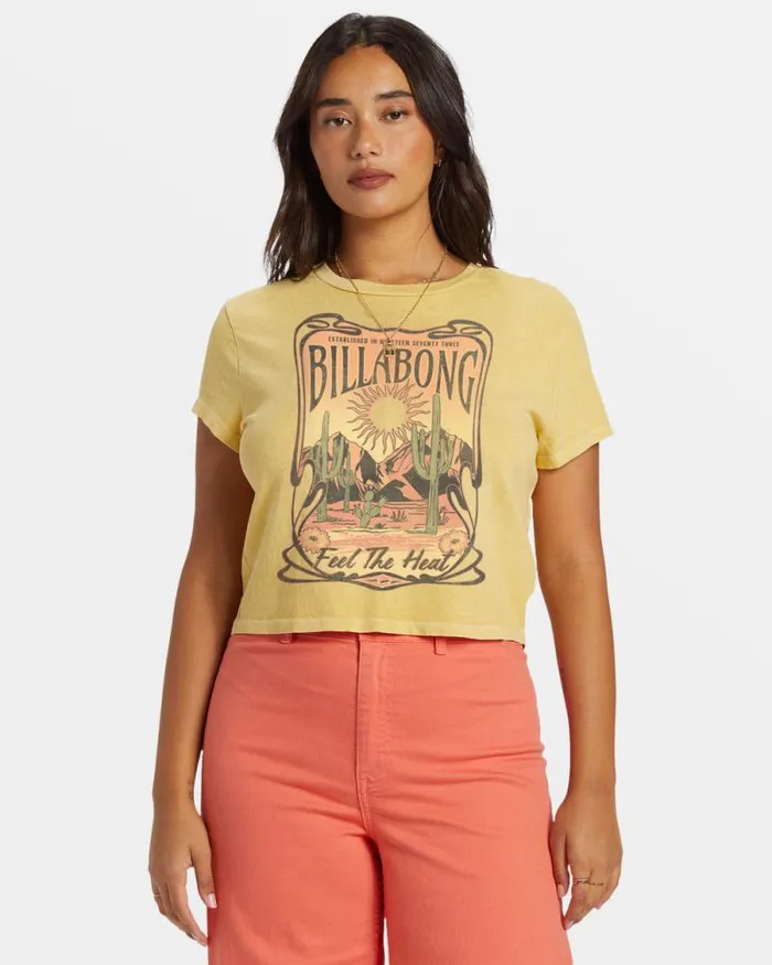 Billabong Graphic Tees and Tanks Feel The Heat TShirt Mellow Daze 8211 Women Billabong Graphic Tees and Tanks Feel The Heat TShirt Mellow Daze 8211 Women