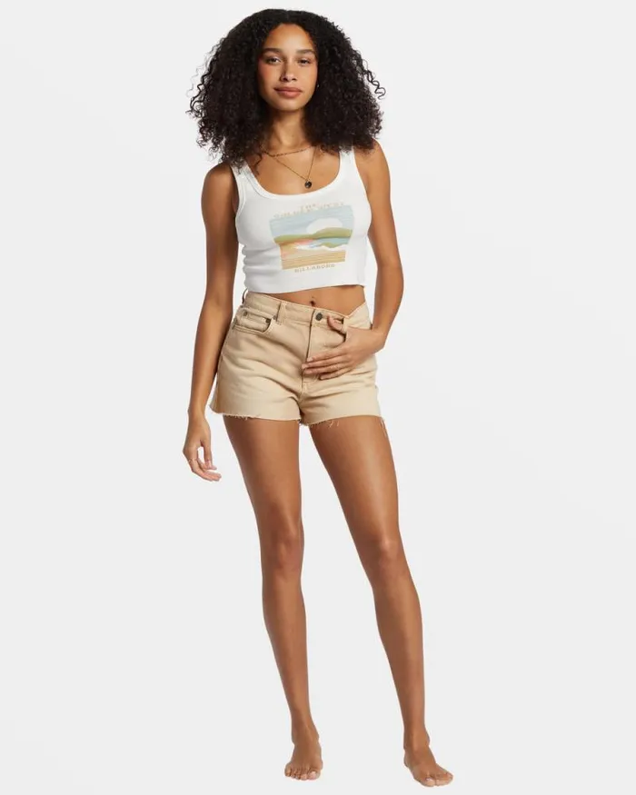 Billabong Graphic Tees and Tanks The Golden West Cropped Tank Top Salt Crystal 8211 Women Billabong Graphic Tees and Tanks The Golden West Cropped Tank Top Salt Crystal 8211 Women
