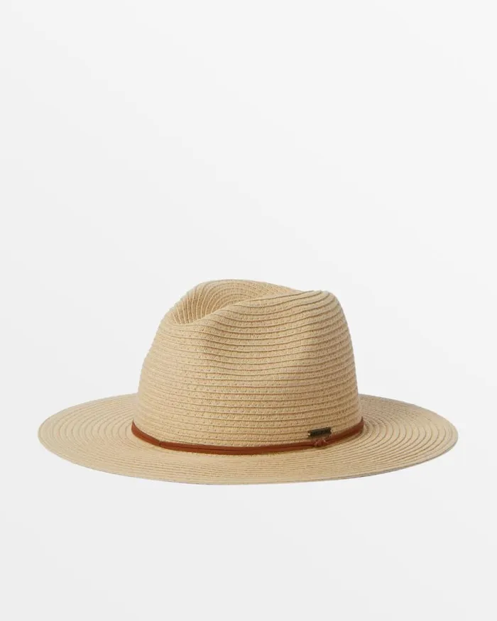 Billabong Hats and Beanies Tides Packable Straw Fedora Natural 8211 Women