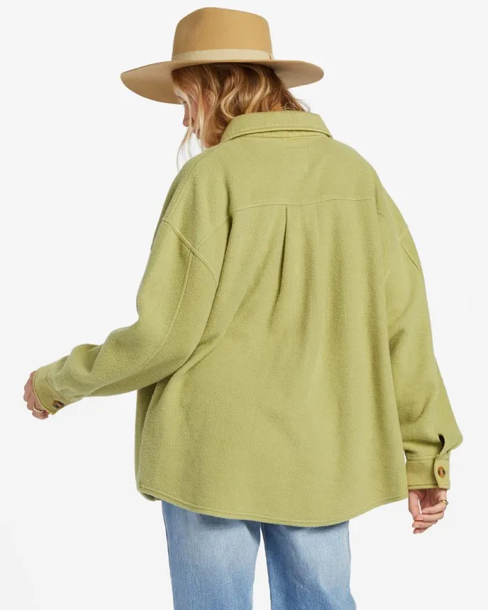 Billabong Sweatshirts and Fleece Anytime Shacket Oversized ButtonThrough Jacket Avocado 8211 Women Billabong Sweatshirts and Fleece Anytime Shacket Oversized ButtonThrough Jacket Avocado 8211 Women