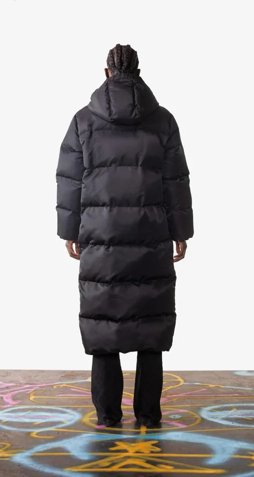 Black Epuff Long Jacket Men Daily Paper Jackets