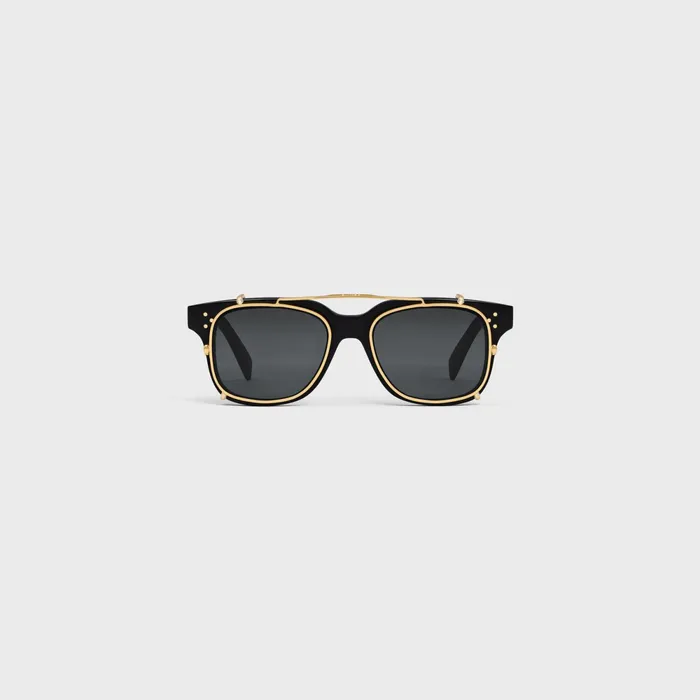 Black Frame 51 Sunglasses In Acetate With Metal Black Men CELINE SUNGLASSES