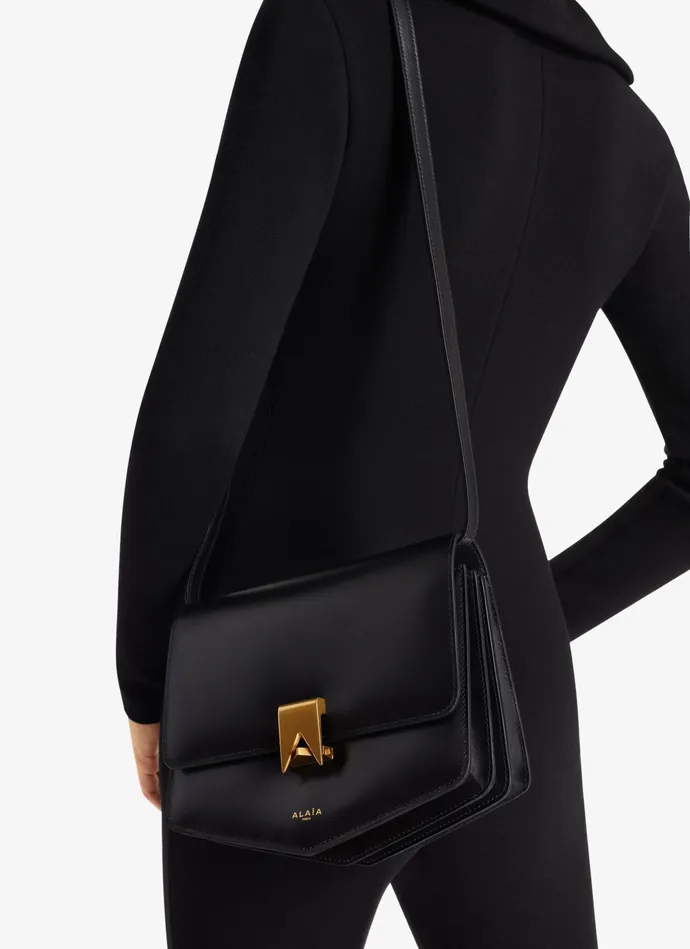 Black Le Papa Bag In Calfskin Women Alaa CrossBody Bags Black Le Papa Bag In Calfskin Women Alaa CrossBody Bags