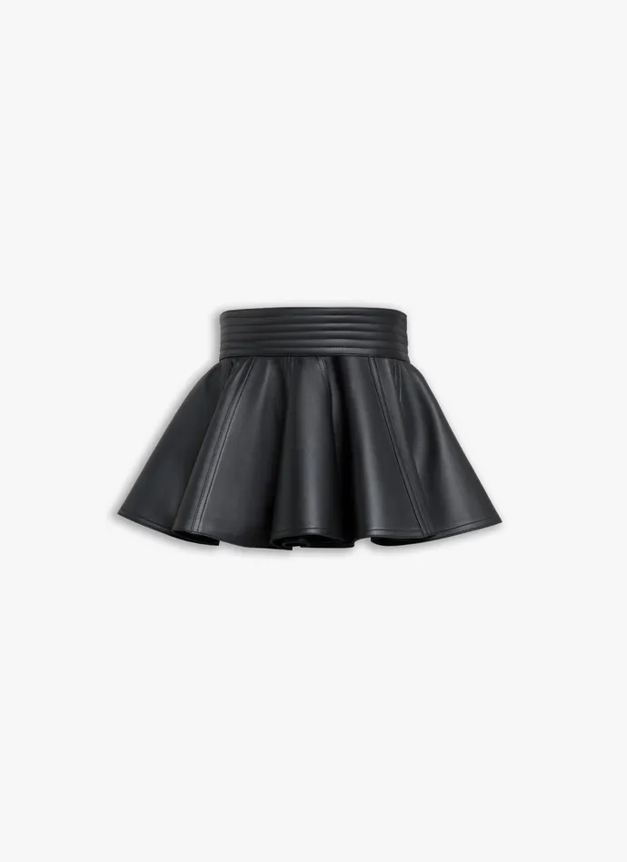 Black LEATHER SKIRT BELT Women Alaa Skirts