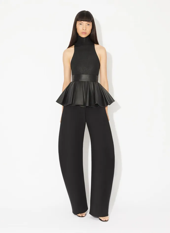 Black LEATHER SKIRT BELT Women Alaa Skirts
