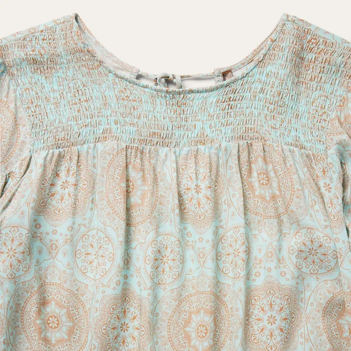 Blouses Women Stetson Mandala Print Peasant Blouse Blue