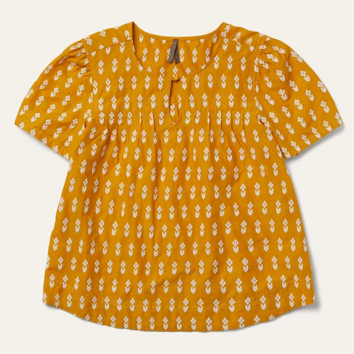 Blouses Women Stetson ShortSleeved Aztec Blouse Yellow