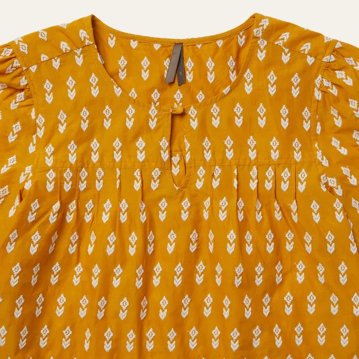 Blouses Women Stetson ShortSleeved Aztec Blouse Yellow