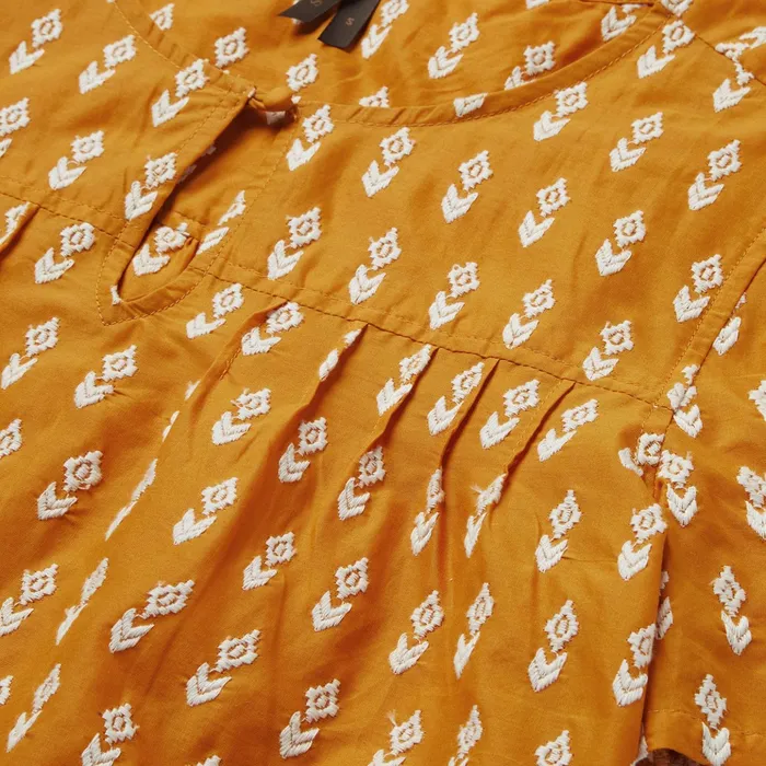 Blouses Women Stetson ShortSleeved Aztec Blouse Yellow